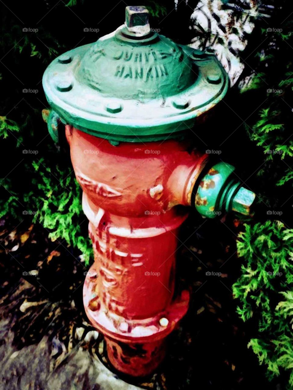 an old red fire hydrant