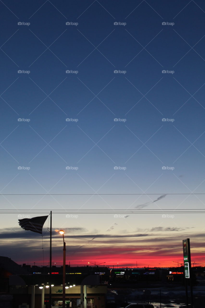 Sunset in the Midwest after the bomb cyclone 