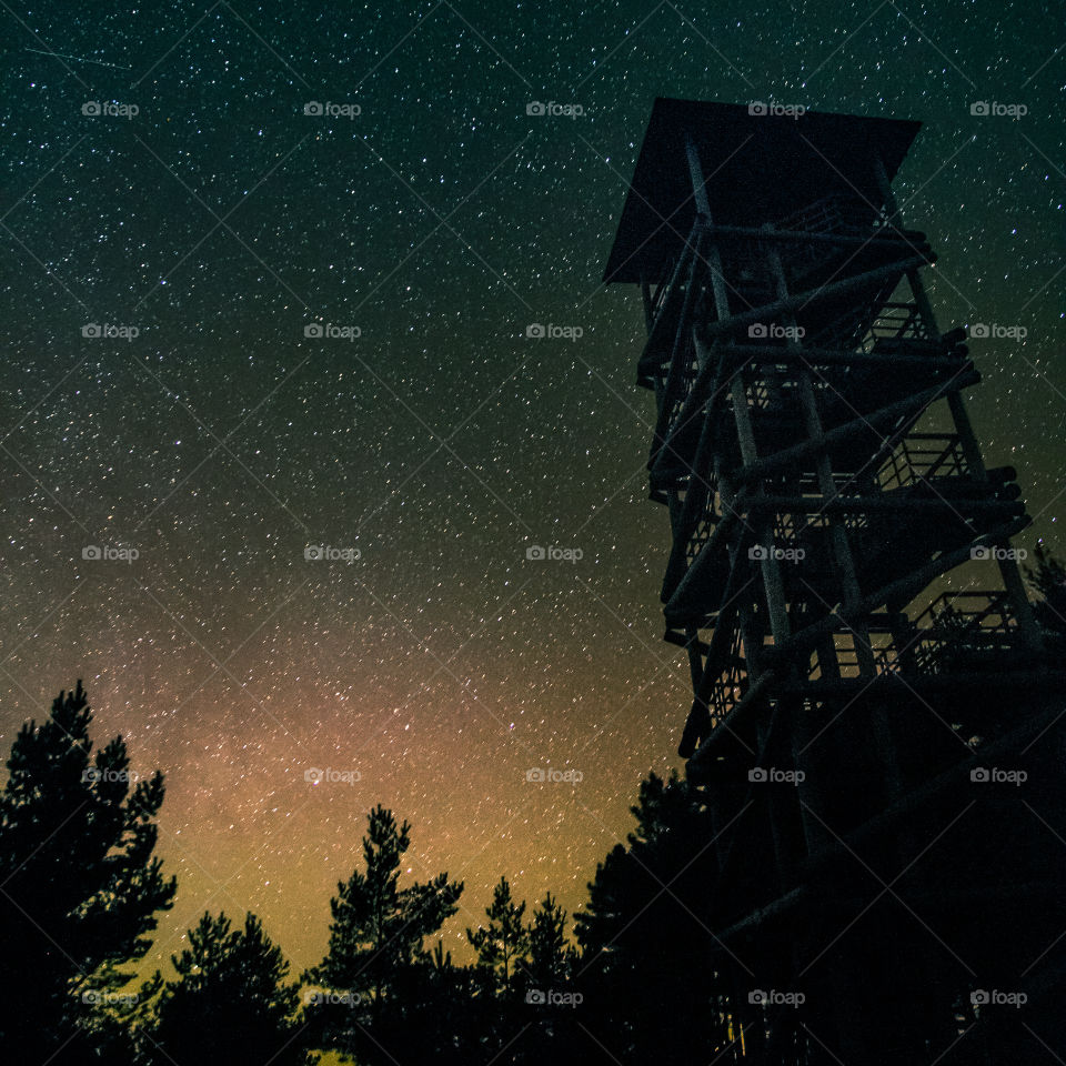 A beautiful Northern lights in a night sky. Aurora borealis.