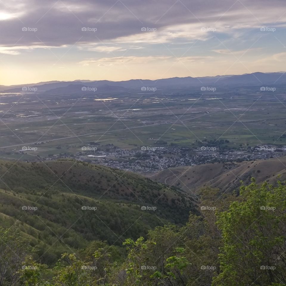 Beautiful view of Perry and Brigham City from the mountain.