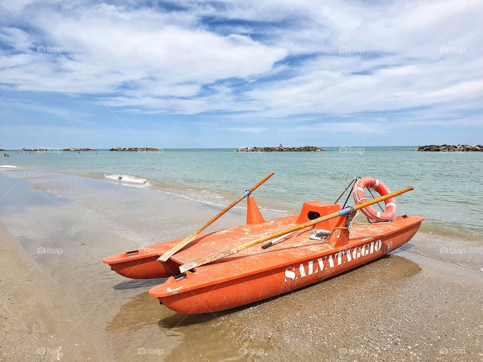 Rescue boat on the Adriatic