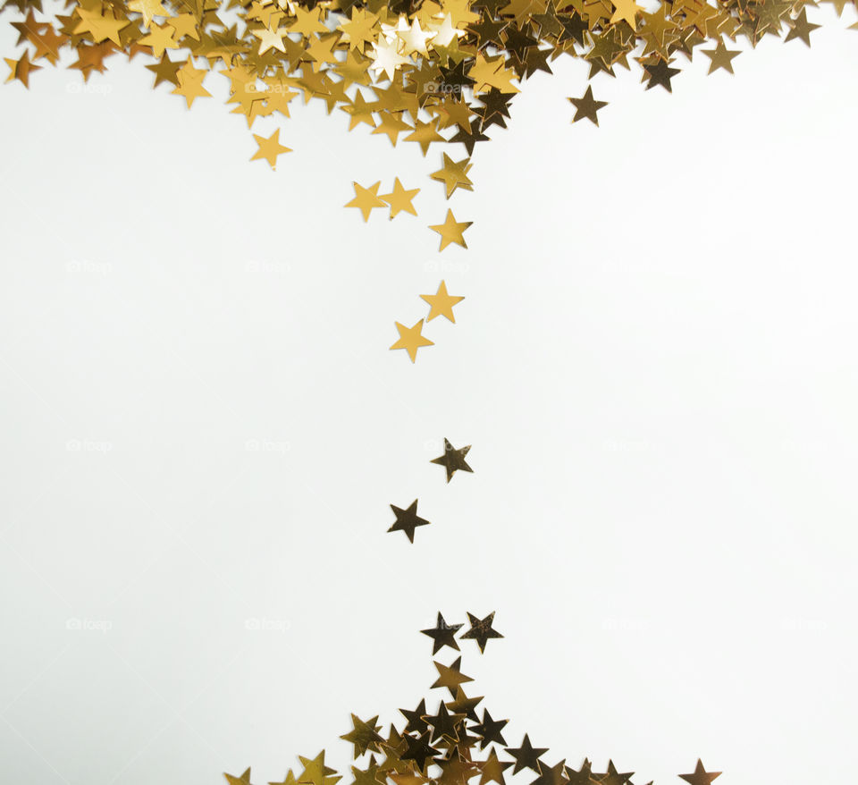 Golden Stars on a white background 
