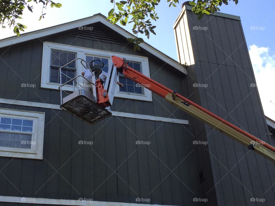 Man working on the house