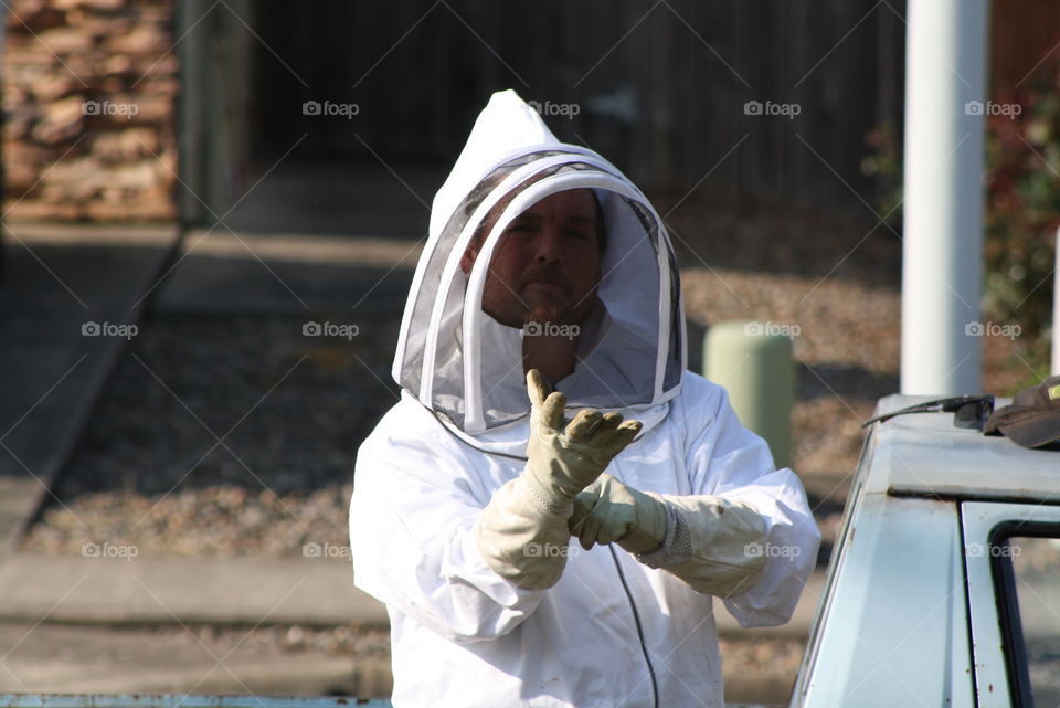 beekeeper. gloves