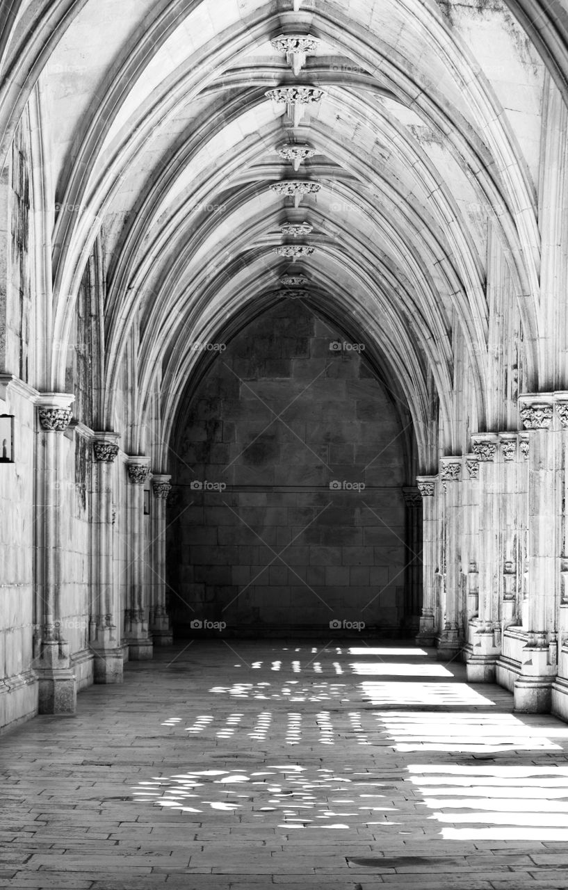 Shades of light in Batalha Monastery Hallway