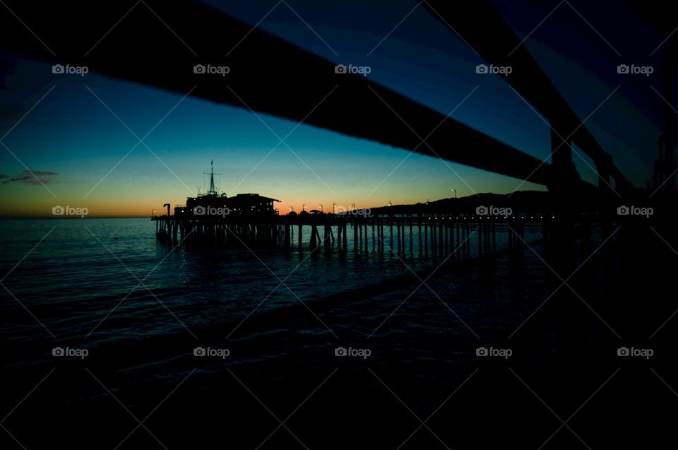 Sunset in Santa Monica Pier, CA
