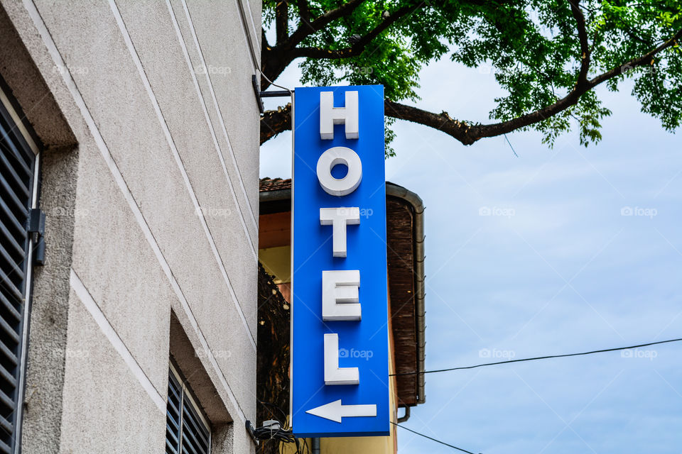 Hotel sign on a wall