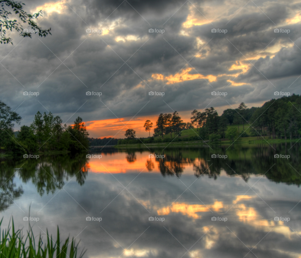 sky grey sunset orange by lightanddrawing