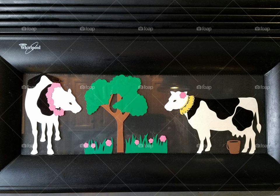 Microwave Door decorated.