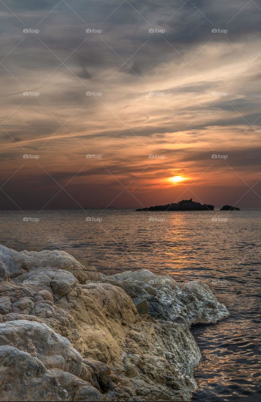 Beautiful sunset scene on Thailand beach