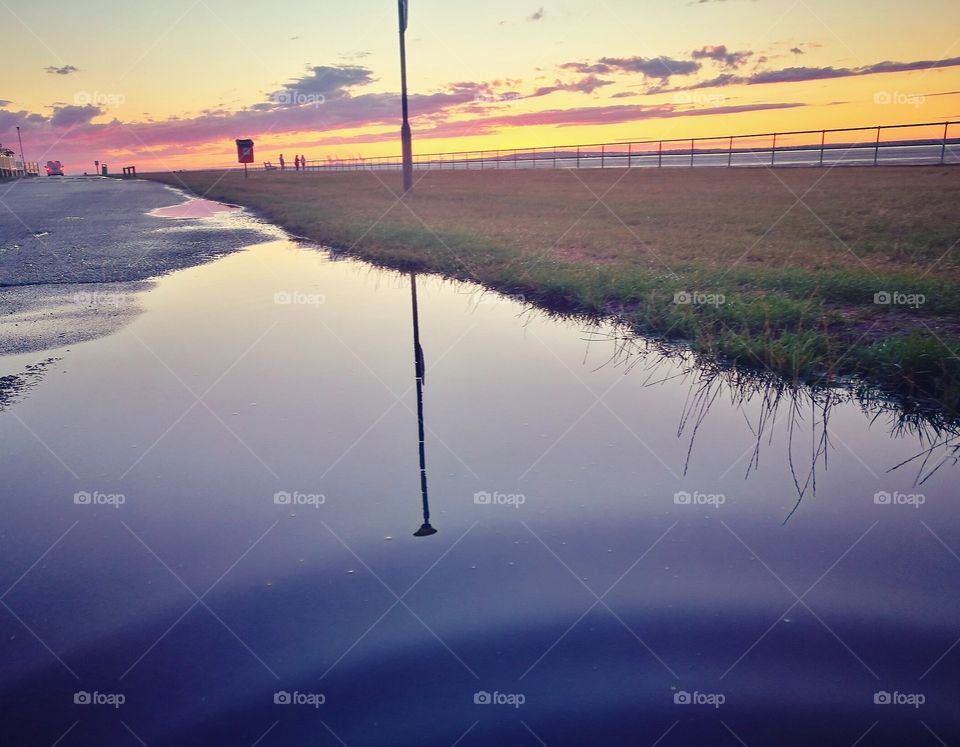 light reflection in a puddle