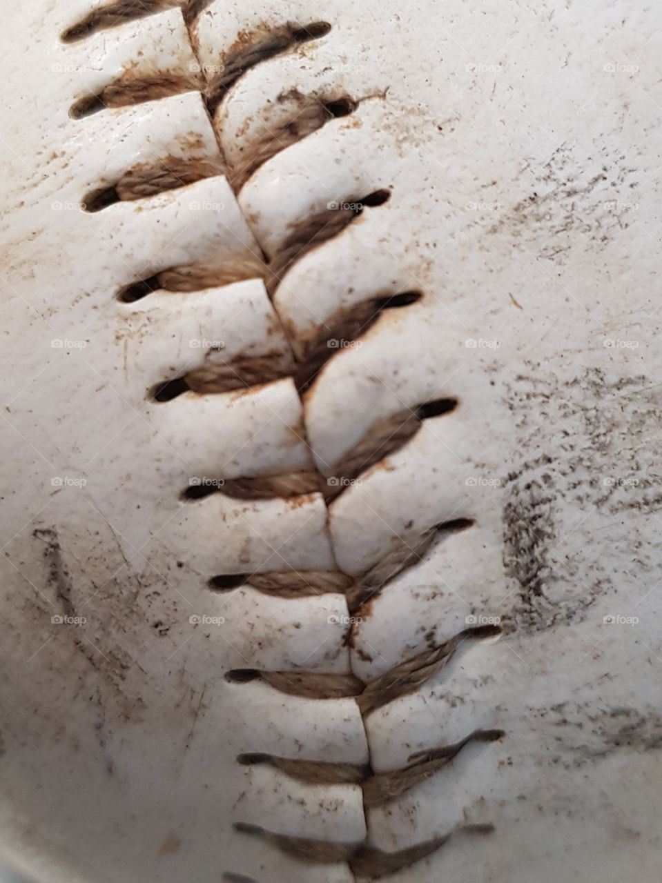 baseball stiching closeup