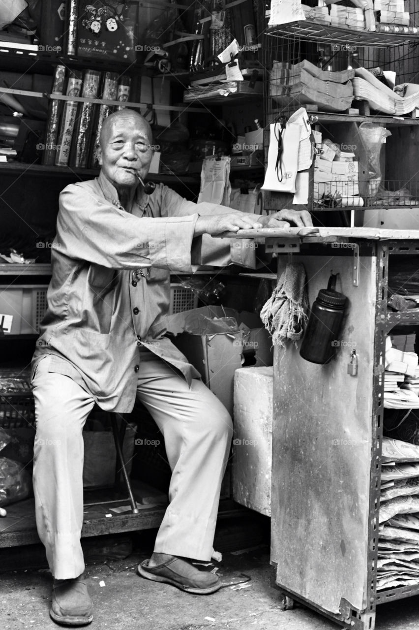 hong kong man market stall by samchadwick