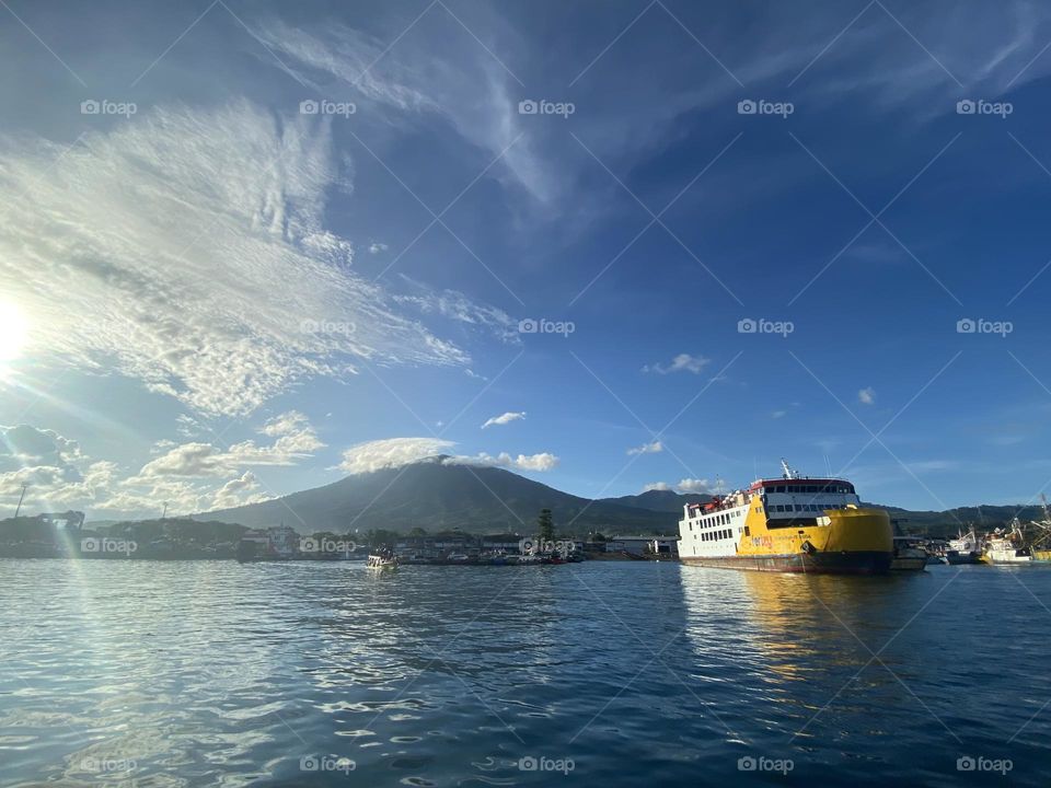 The ship is anchored