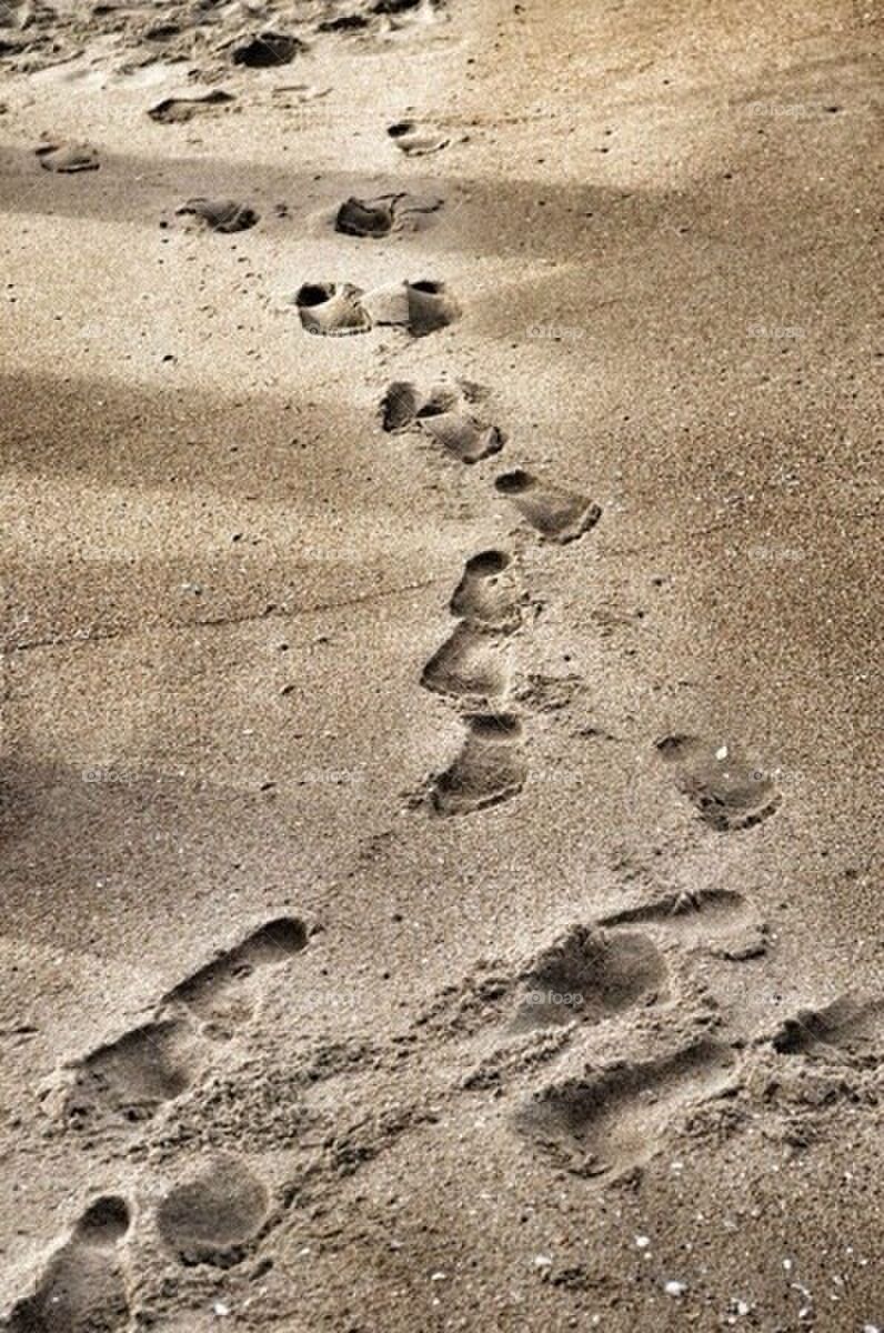beach city sand footprints by ChrissiRose