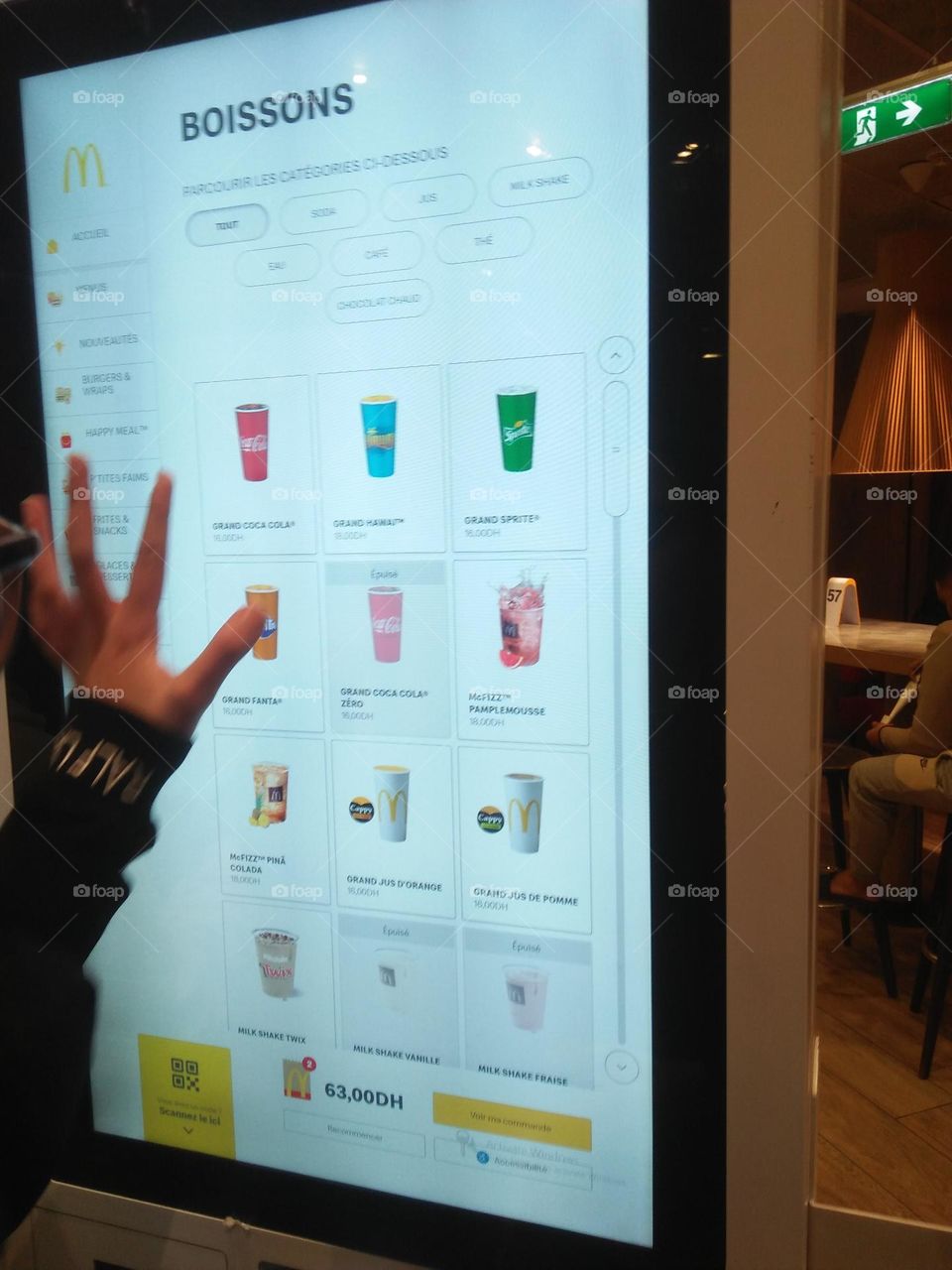 Electronic tablet in macdonald market.