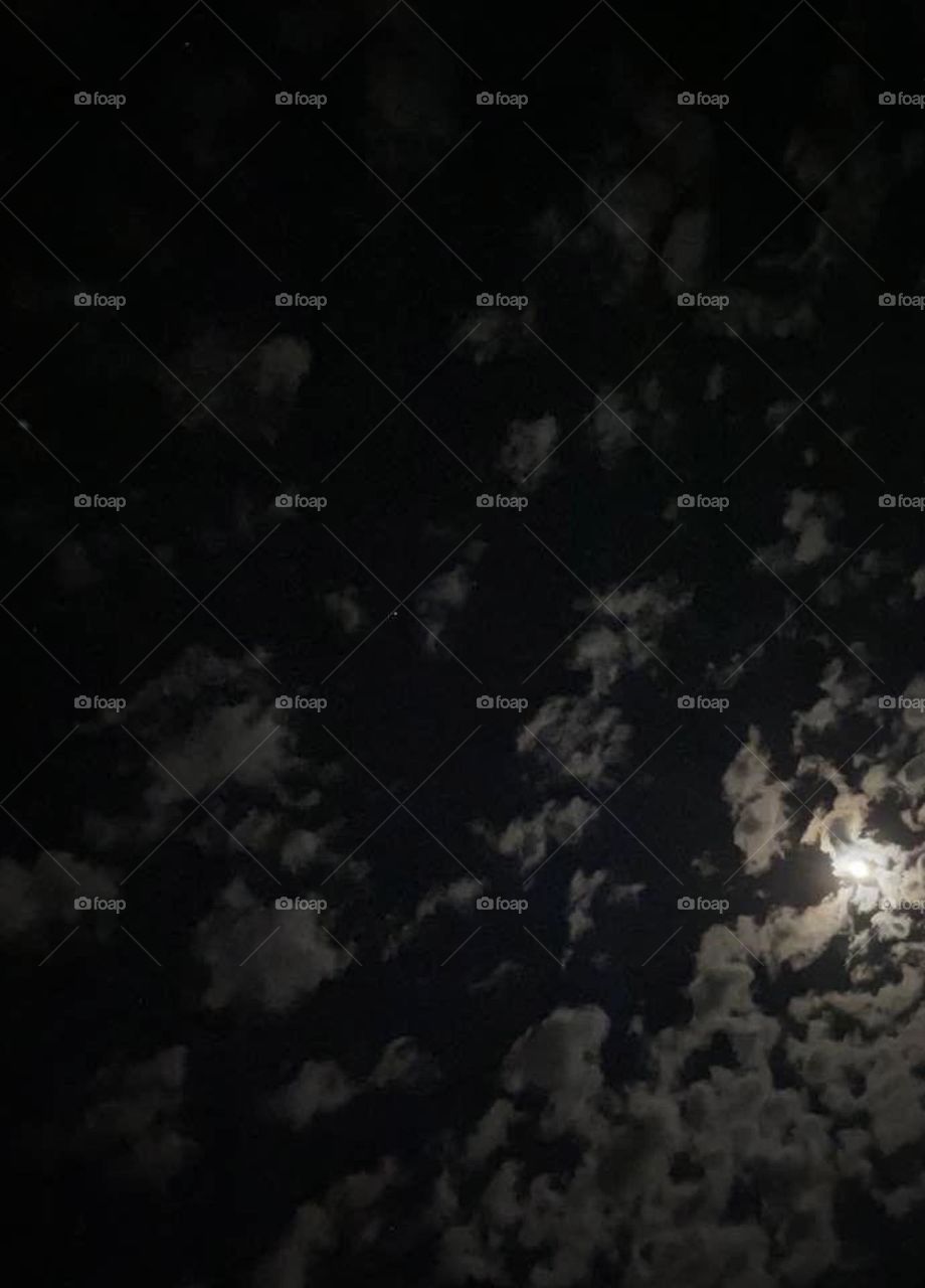 A beautiful partly cloud night