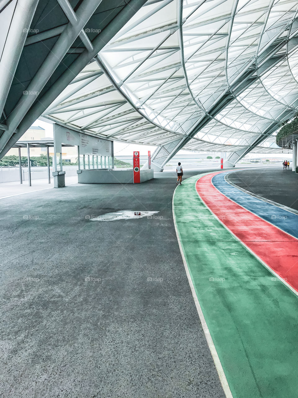 Colorful jogging track, singapore national stadium