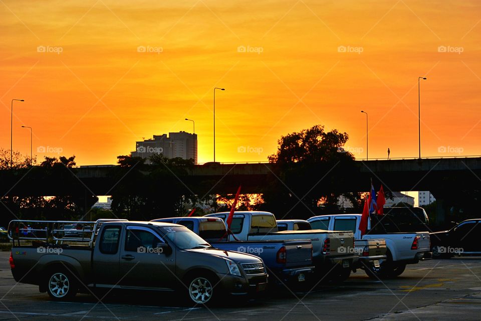 sunset. Evening light