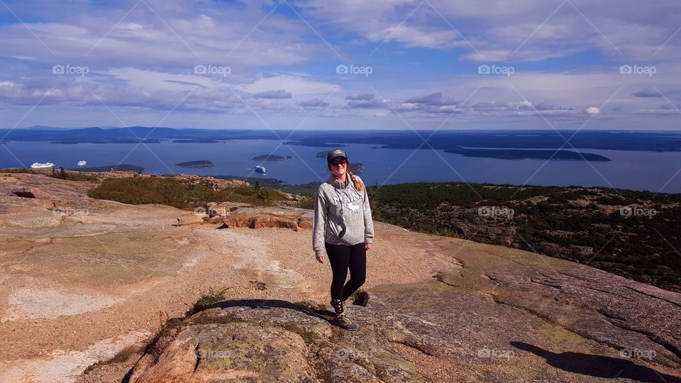relaxing at Acadia National Park in Bar Harbor, Maine