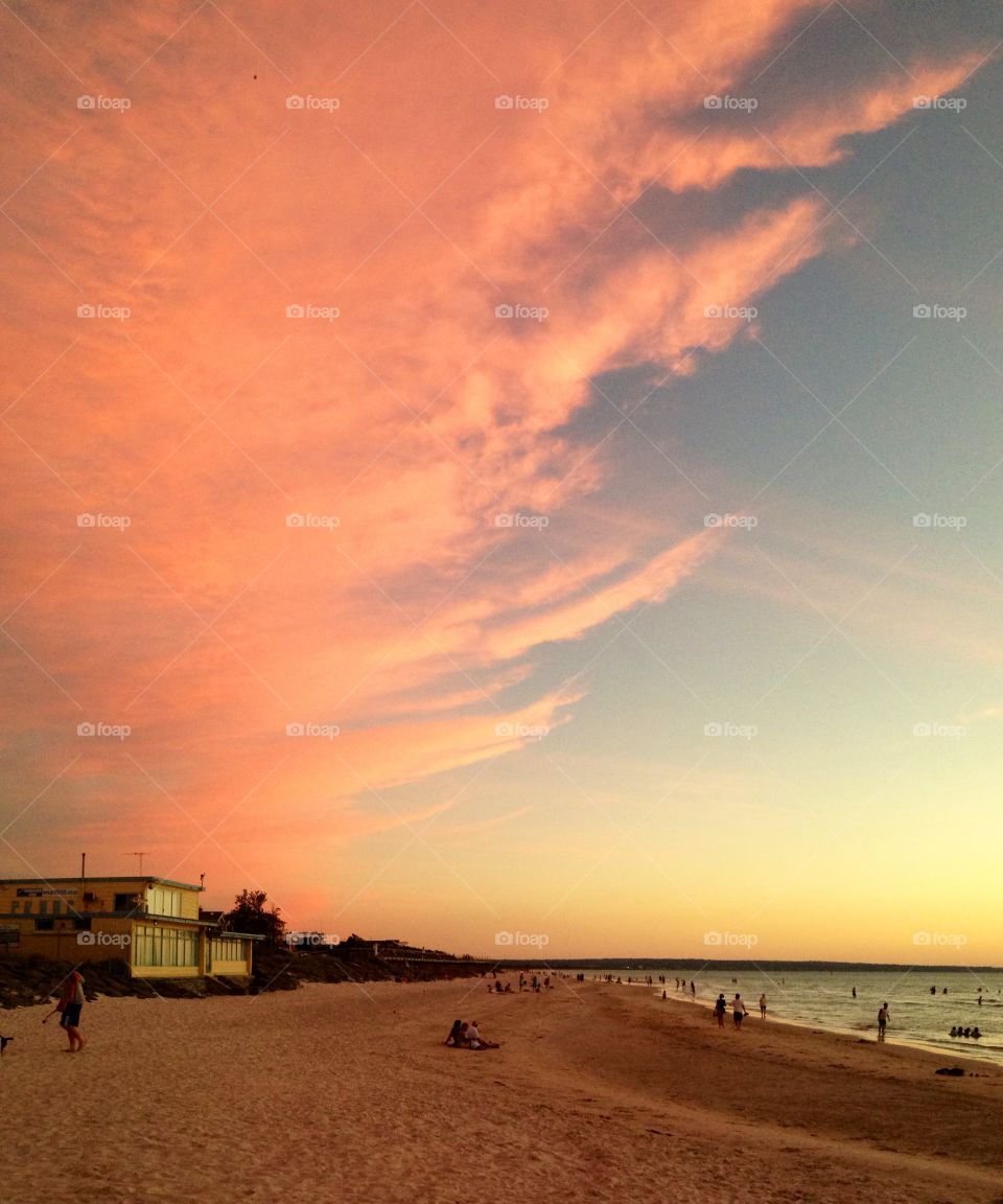 Amazing sunset over the beach