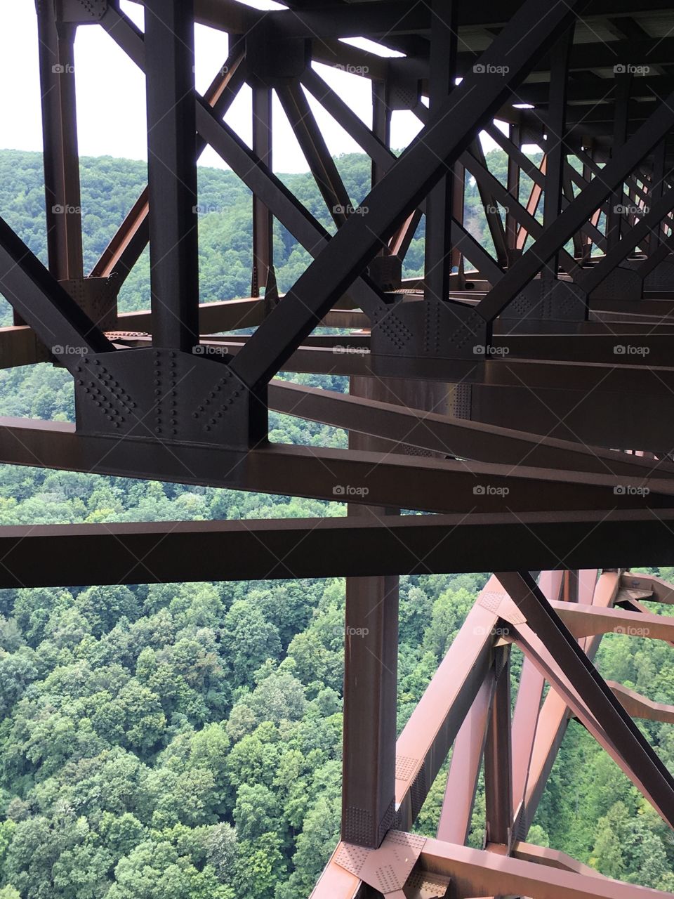 Views from New River Gorge Bridge catwalk - West Virginia 