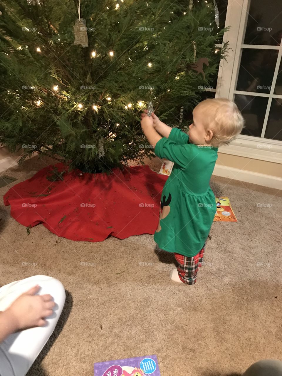 Hanging her first ornament