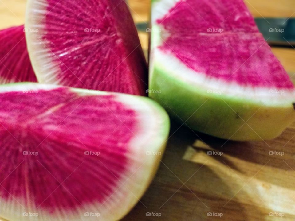 watermelon radish chunks