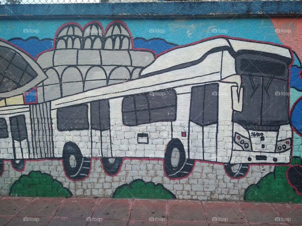 Street art in the city of Curitiba in Brazil.