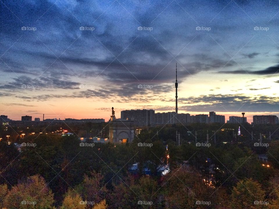 Moscow, Russia from the Ferris wheel 