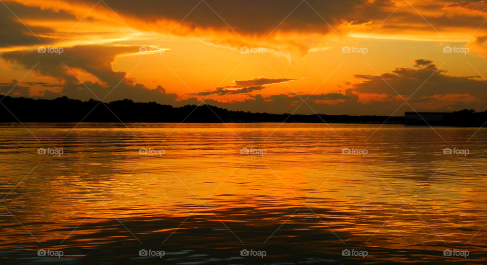 View of lake during sunset