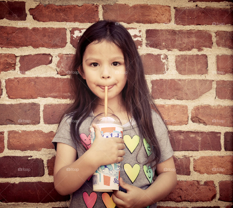 Little girl and her icee