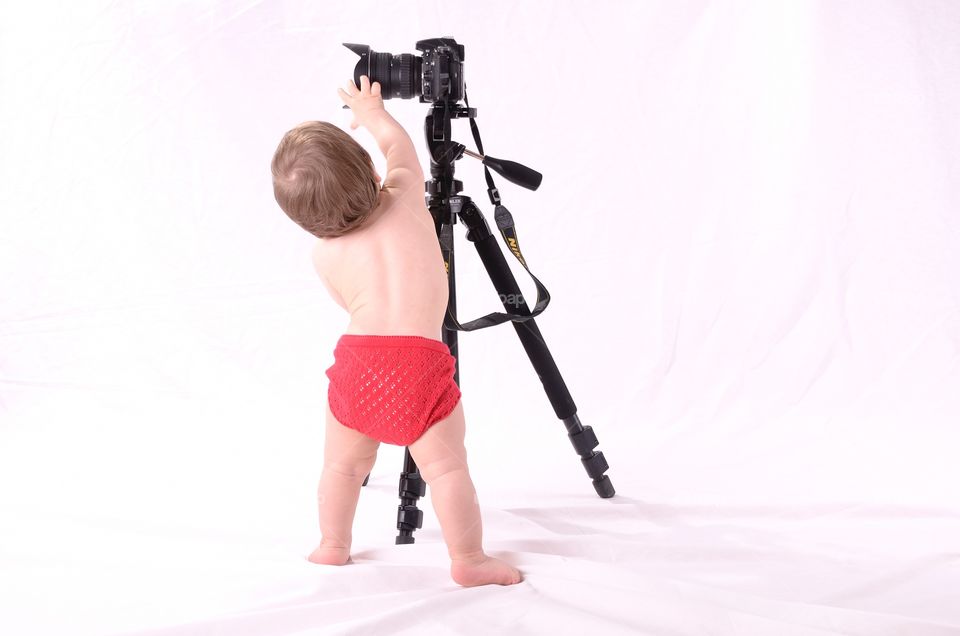Young photographer. Baby photographer