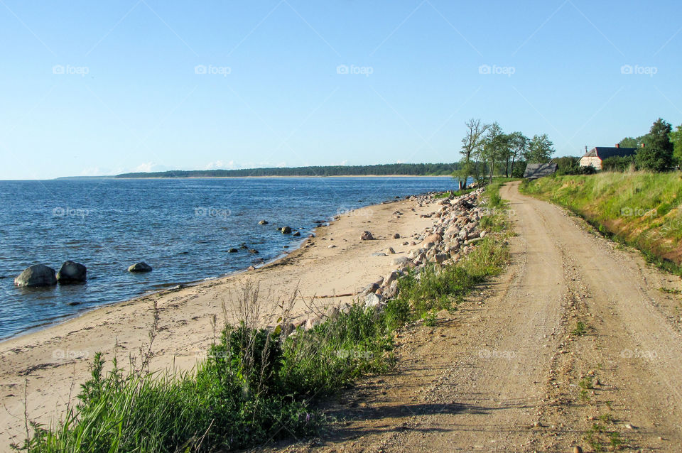 rural road along the Baltic Sea coast