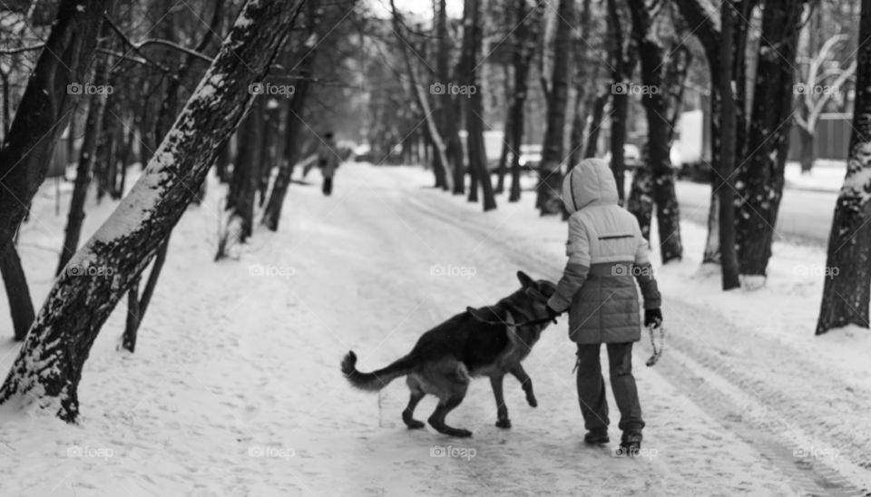 Girl with her dog