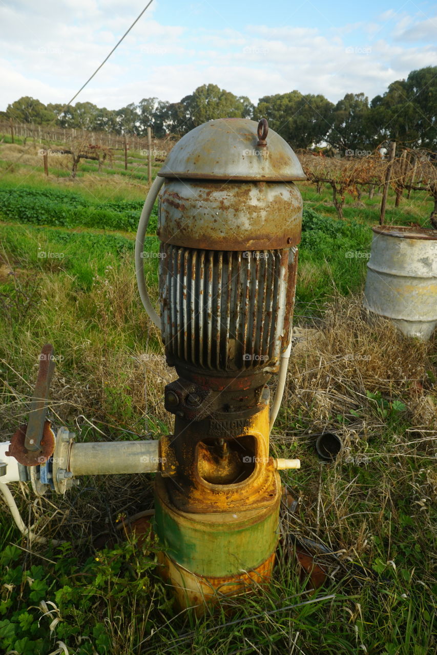 Old rusting water pump