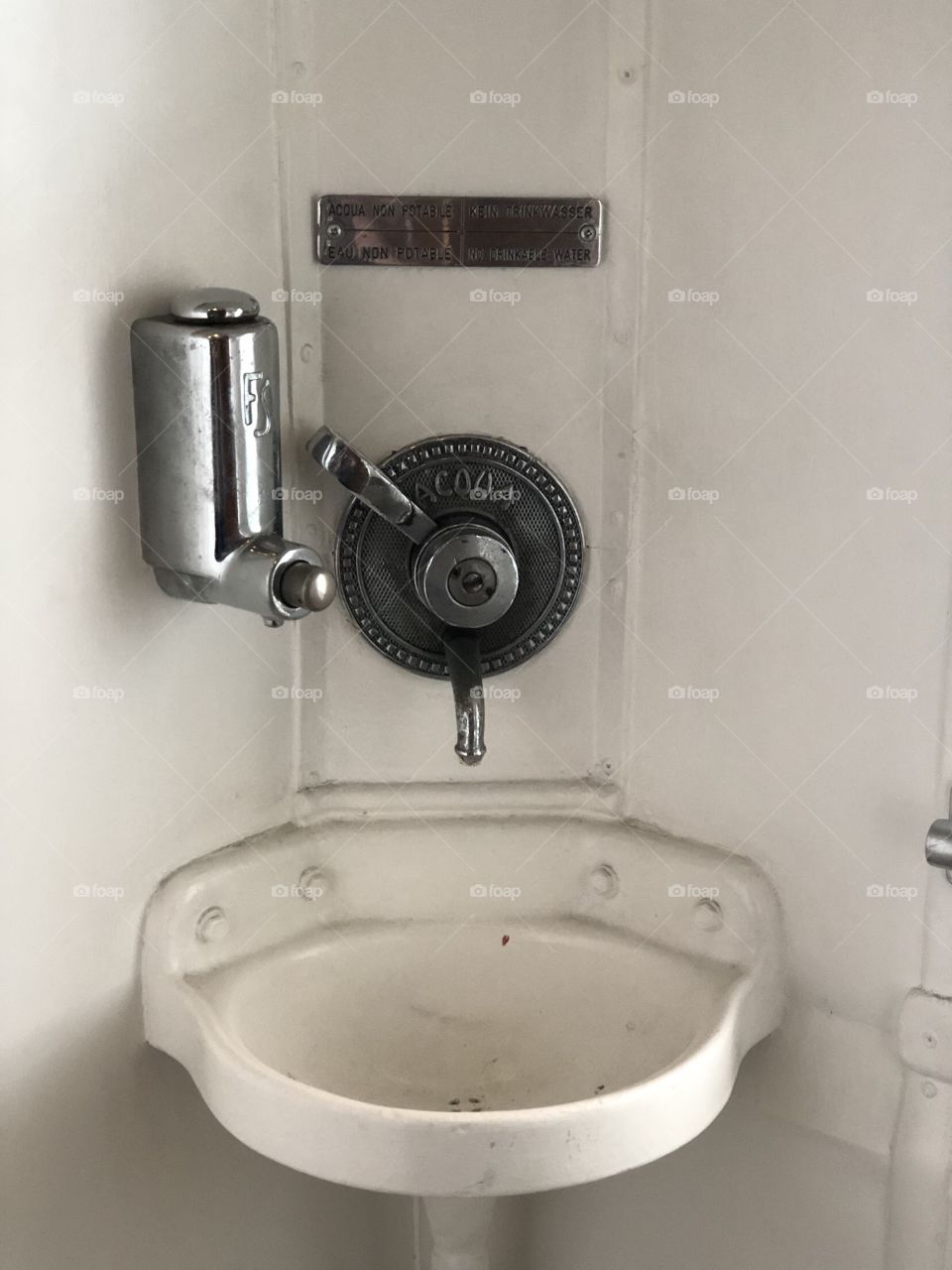Inside a train’s bathroom