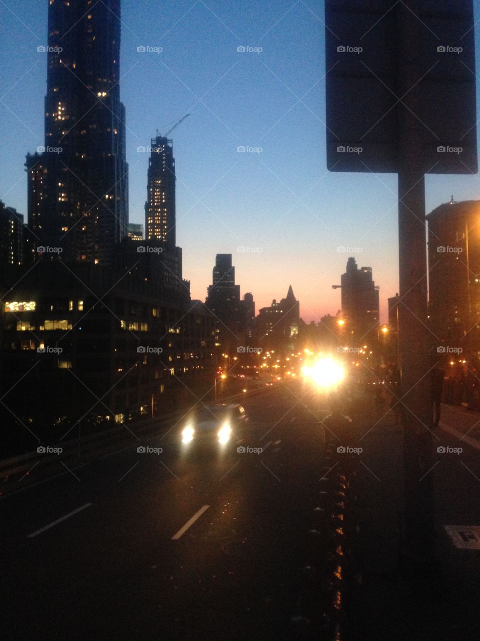In a New York minute. Sunsets in New York 