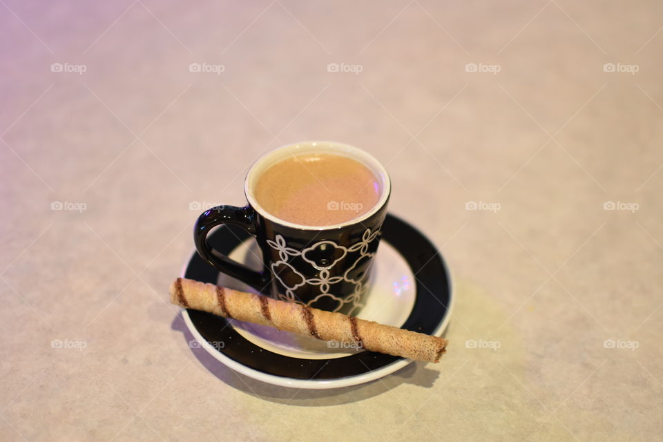 espresso and chocolate rolled wafer