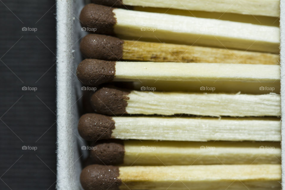 matchsticks macro shot.  close-up view