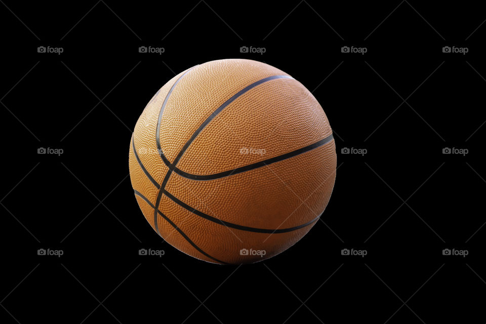 Basketball on a black background with clipping path.