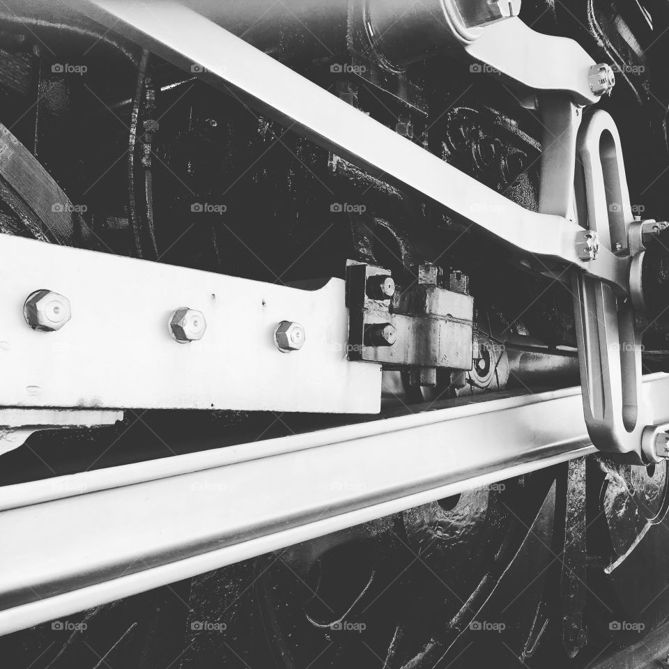 Close up of locomotive