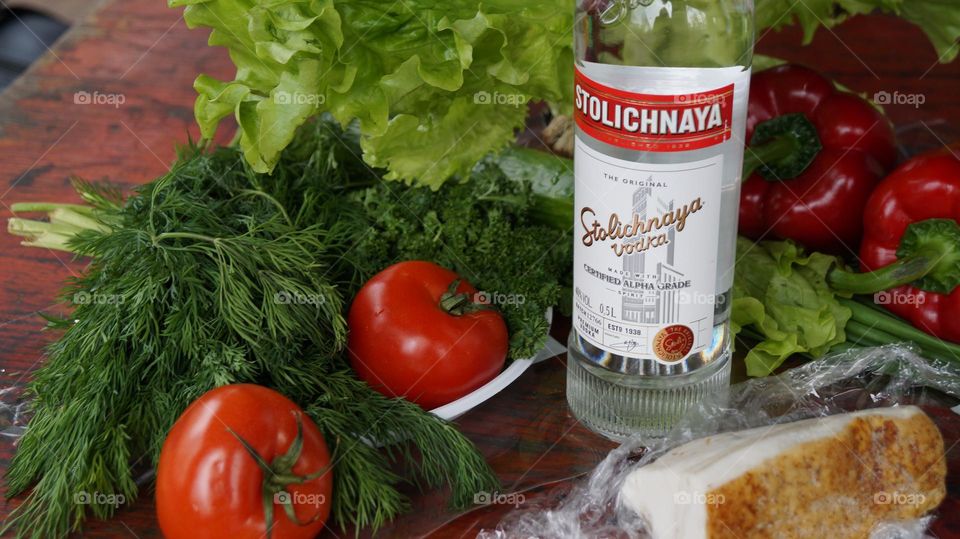Photo of alcohol with vegetables