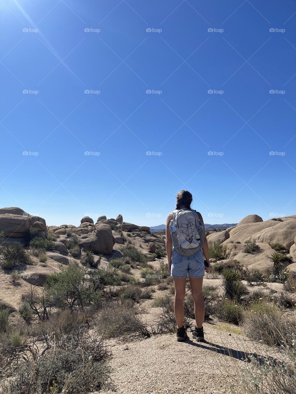 Hiker in Joshua Tree National Park
