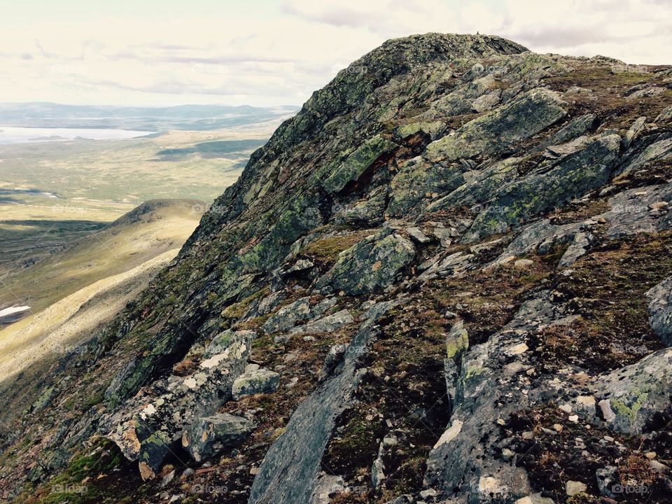 Getryggen. On the top of Mt Getryggen, Jämtland, Sweden