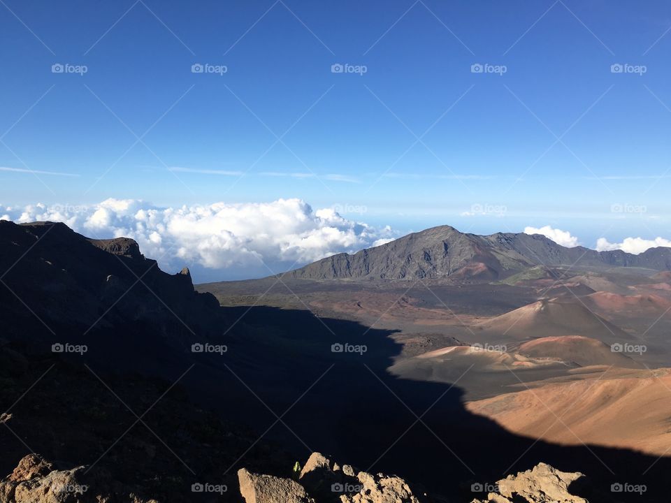 Volcano in mountains