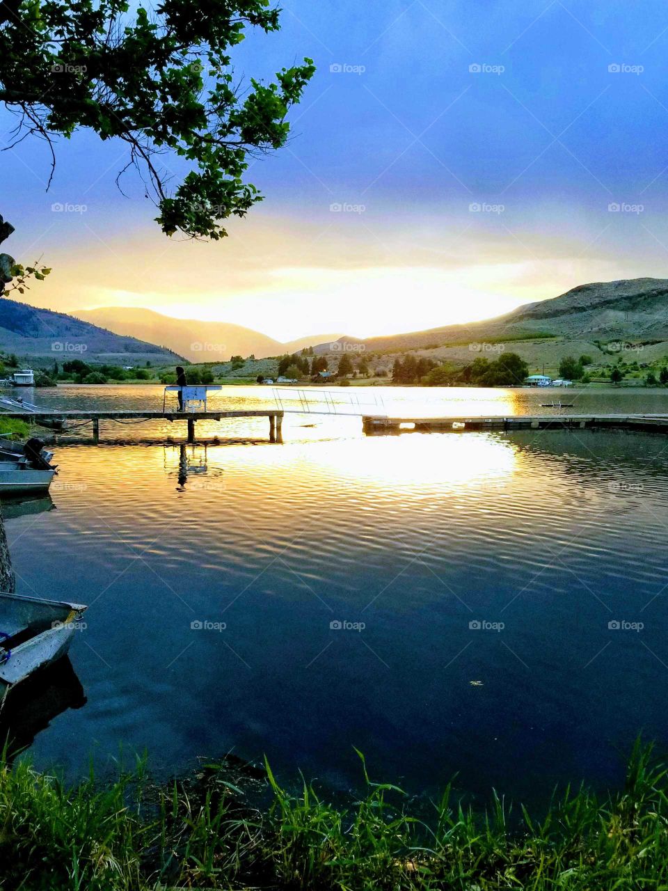 beautiful summer evening at the lake