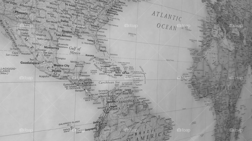 Map of the World-Western Hemisphere