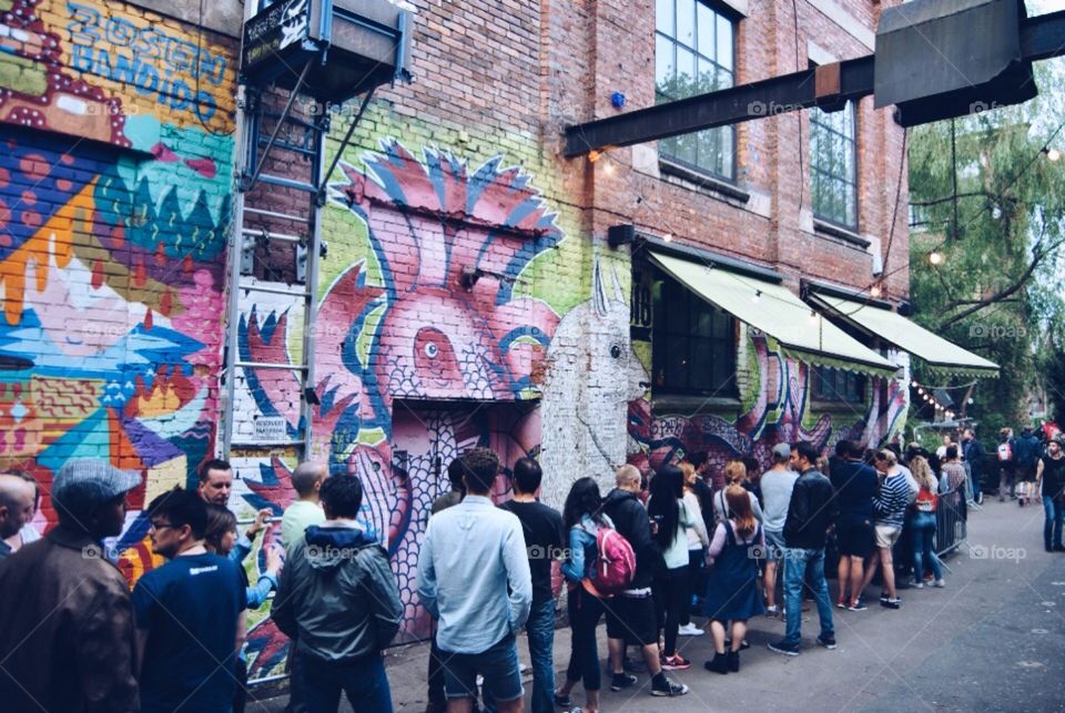 People outside a music bar. People outside the music bar "Blå"in Oslo 