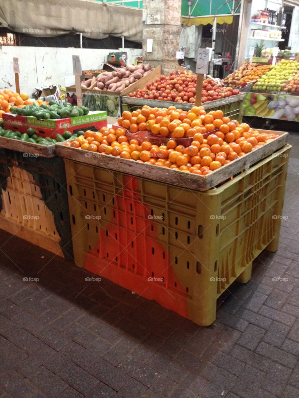 Boxes full of fruits 